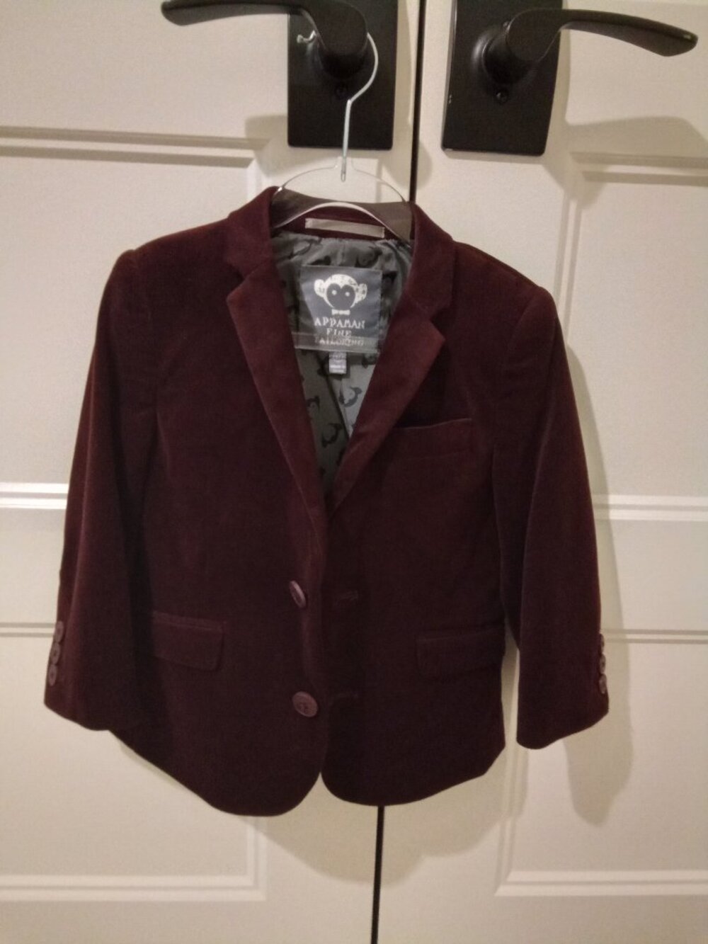 Plum velvet suit blazer kids size 3T